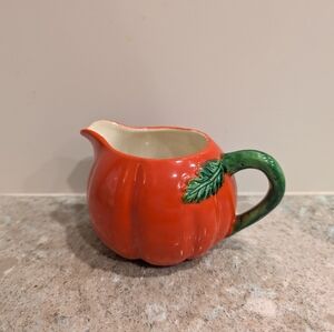 Vintage Hand Painted Orange Pumpkin /Tomato Creamer  Maruhon Ware Made in Japan